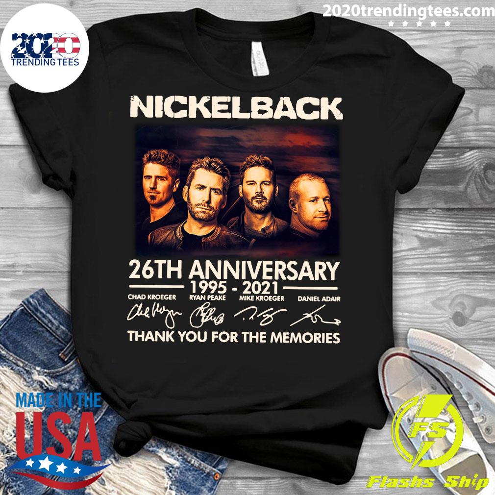 Nickelback 26th Anniversary 1995-2021 Signature Thank - Adult & Kids T-Shirts, Sweatshirts & Hoodies apparel design preview 3