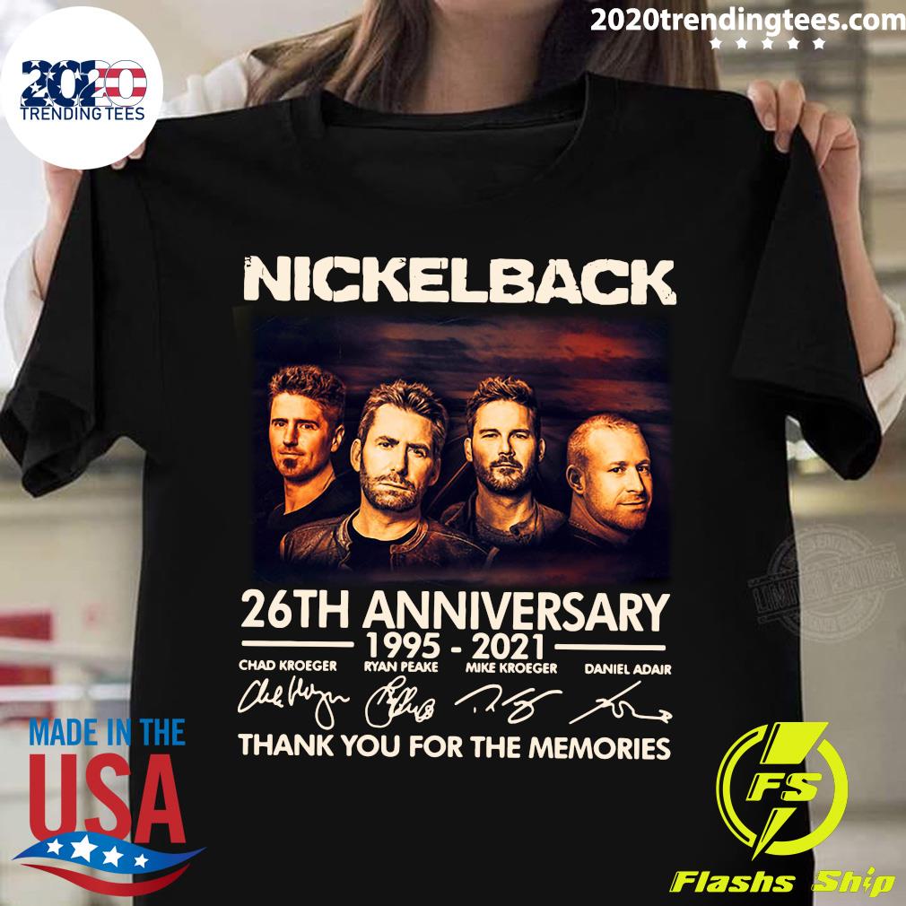 Nickelback 26th Anniversary 1995-2021 Signature Thank - Adult & Kids T-Shirts, Sweatshirts & Hoodies apparel design preview 1