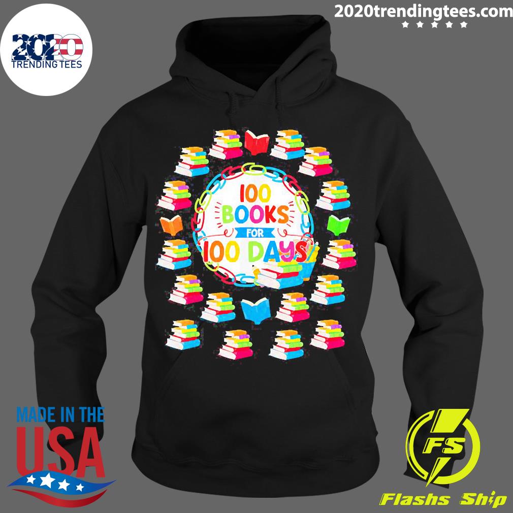 Official 100 Books For Days 100th Day Of School - Adult & Kids T-Shirts, Sweatshirts & Hoodies apparel design preview 2