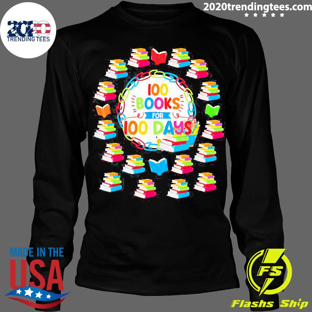 Official 100 Books For Days 100th Day Of School - Adult & Kids T-Shirts, Sweatshirts & Hoodies apparel design preview 4