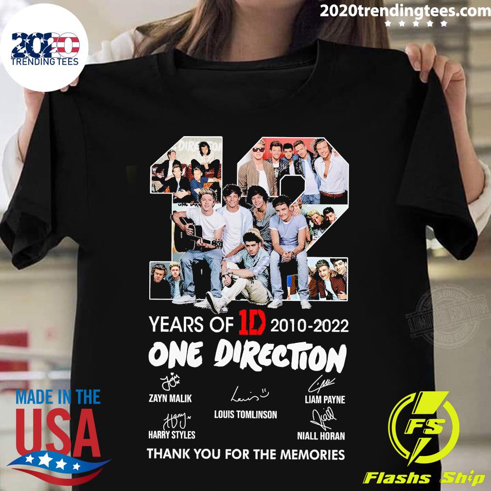 Official 12 One Direction Incredible Years 2010-2022 - Adult & Kids T-Shirts, Sweatshirts & Hoodies apparel design preview 1