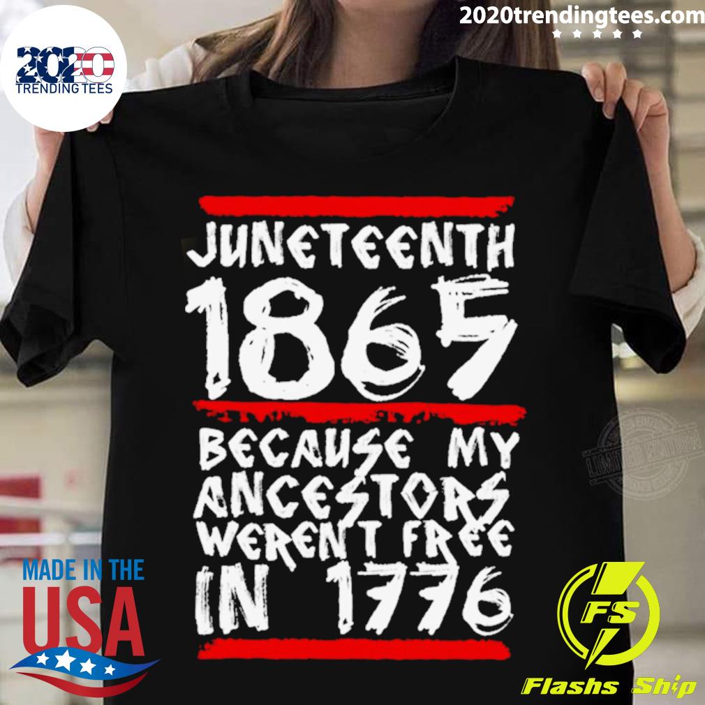 Official 1865 White Quote Juneteenth - Adult & Kids T-Shirts, Sweatshirts & Hoodies apparel design preview 1
