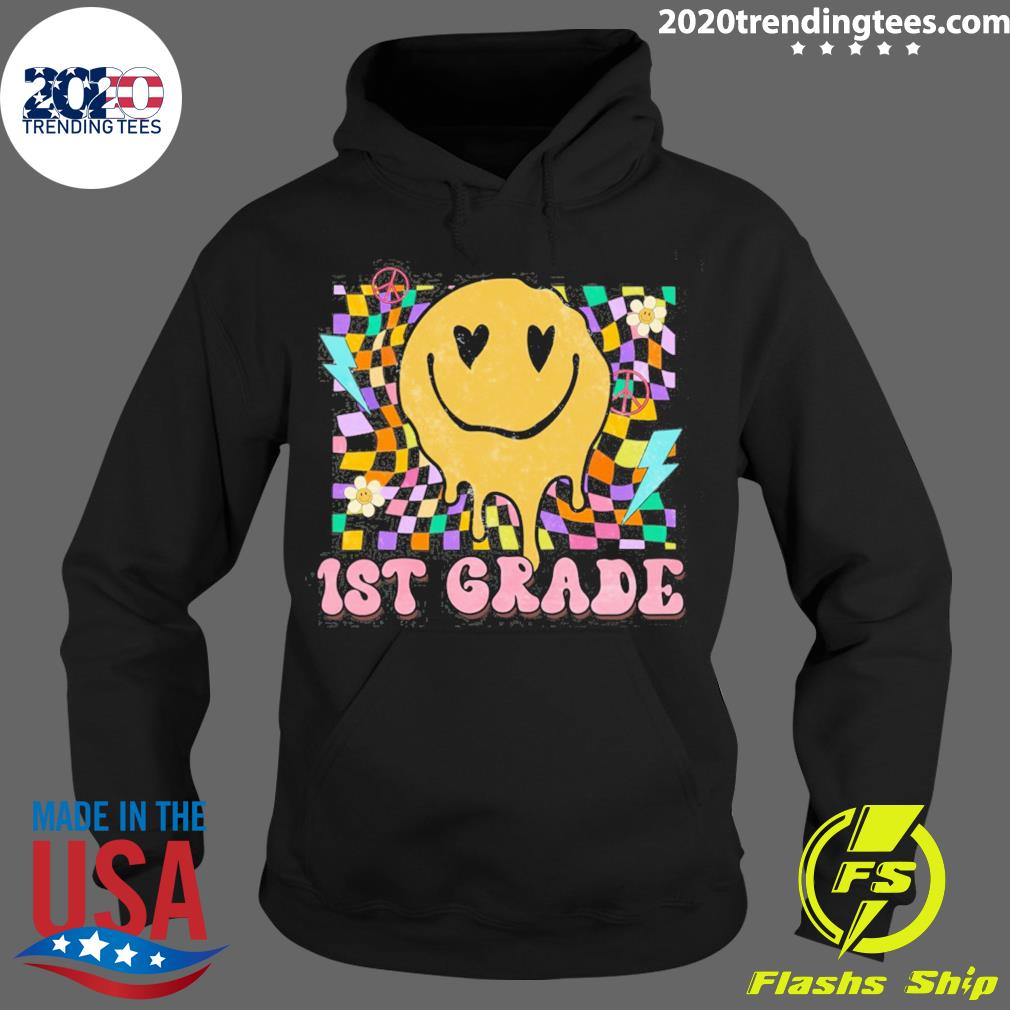 Official 1st Grade Colorful Retro Smile Teacher - Adult & Kids T-Shirts, Sweatshirts & Hoodies apparel design preview 2