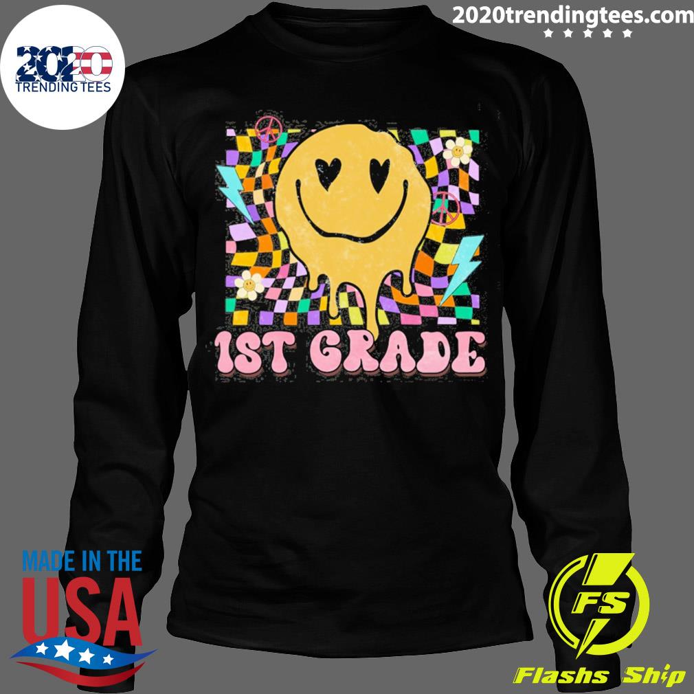 Official 1st Grade Colorful Retro Smile Teacher - Adult & Kids T-Shirts, Sweatshirts & Hoodies apparel design preview 4