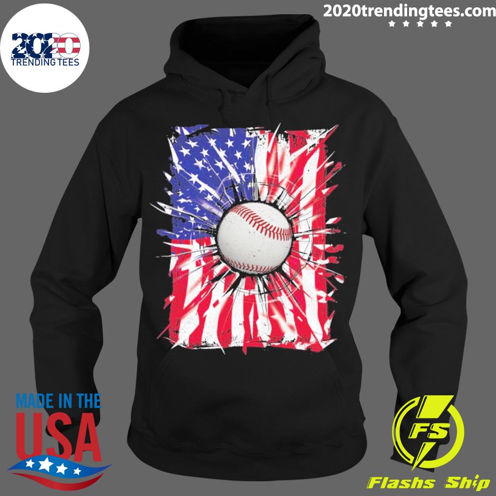Official 4Th Of July Baseball USA American Flag - Adult & Kids T-Shirts, Sweatshirts & Hoodies apparel design preview 2