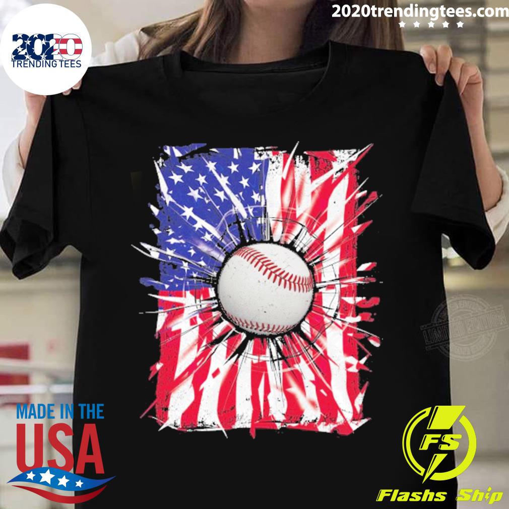 Official 4Th Of July Baseball USA American Flag - Adult & Kids T-Shirts, Sweatshirts & Hoodies apparel design preview 1