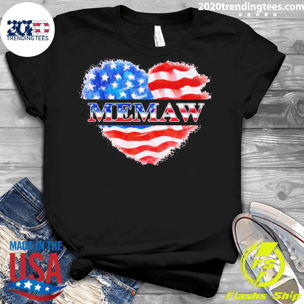 Official 4th Of July Memaw Heart Independence - Adult & Kids T-Shirts, Sweatshirts & Hoodies apparel design preview 3