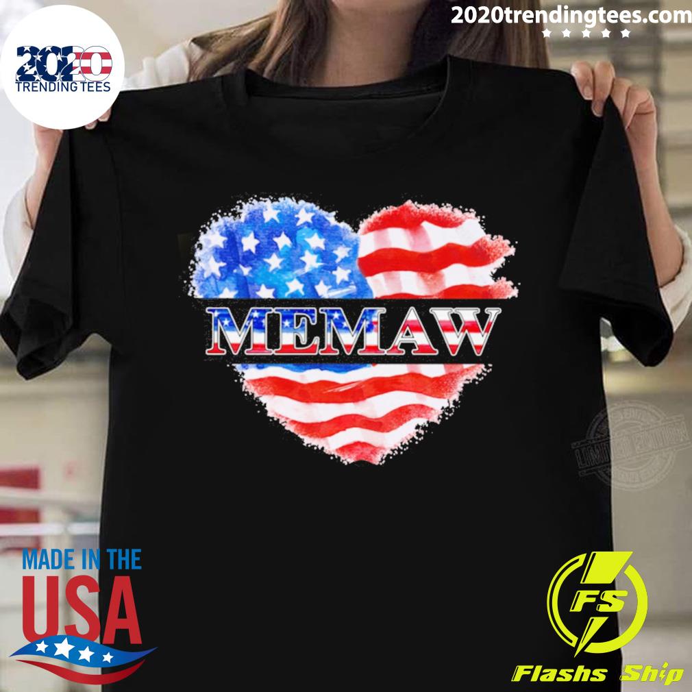 Official 4th Of July Memaw Heart Independence - Adult & Kids T-Shirts, Sweatshirts & Hoodies apparel design preview 1