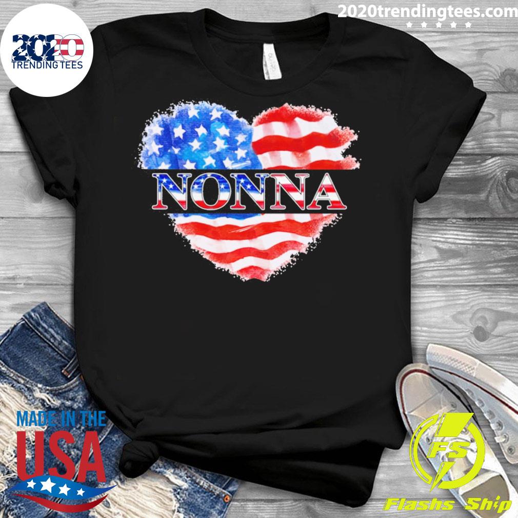 Official 4th Of July Nonna Heart Independence - Adult & Kids T-Shirts, Sweatshirts & Hoodies apparel design preview 3