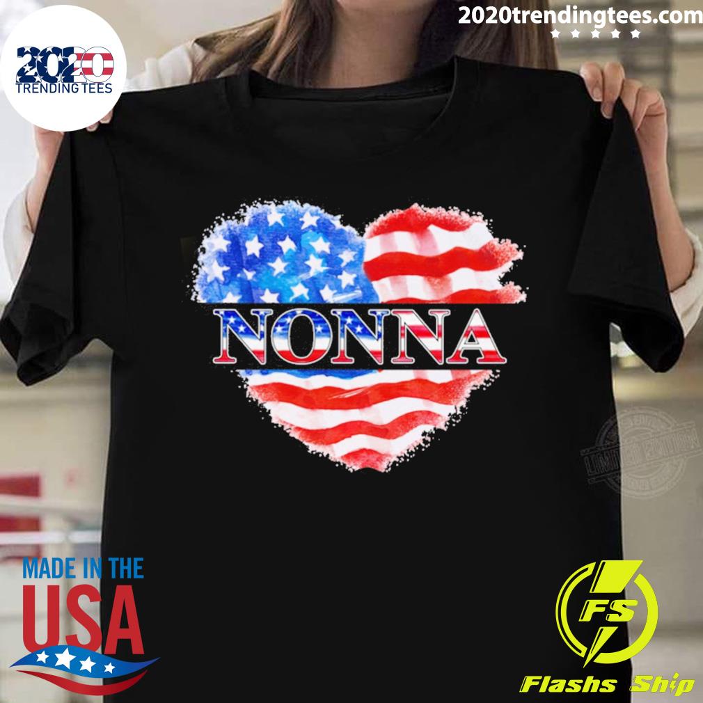 Official 4th Of July Nonna Heart Independence - Adult & Kids T-Shirts, Sweatshirts & Hoodies apparel design preview 1