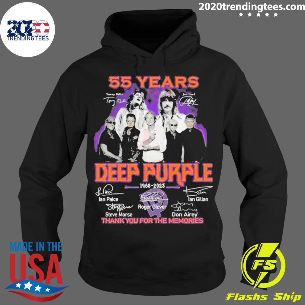 Official 55 Years 1968-2023 Deep Purple Thank You For - Adult & Kids T-Shirts, Sweatshirts & Hoodies apparel design preview 2