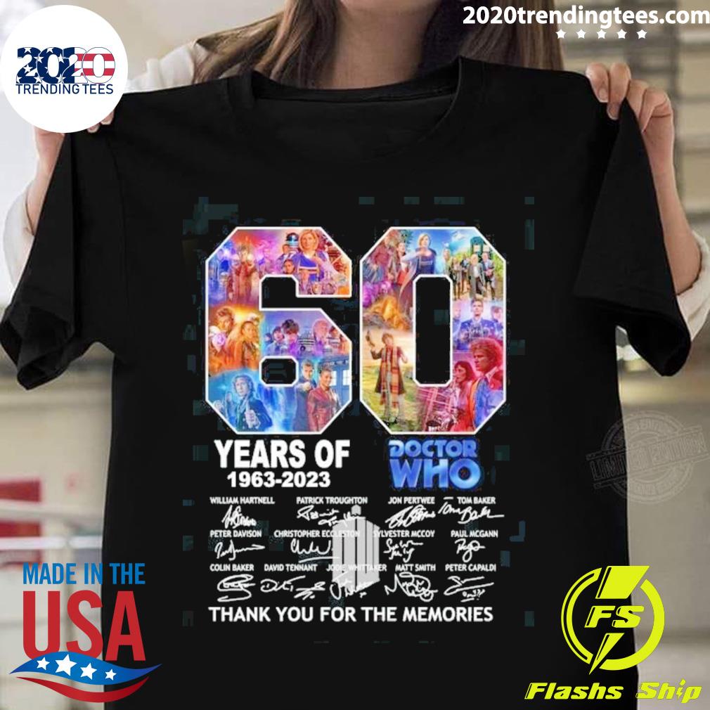 Official 60 Years Of Doctor Who 1963-2023 Signature - Adult & Kids T-Shirts, Sweatshirts & Hoodies apparel design preview 1