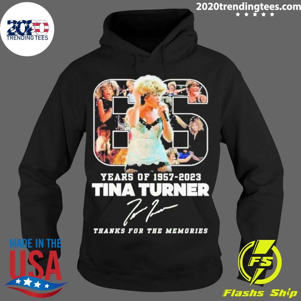 Official 66 Years Of 1957-2023 Tina Turner Thanks For - Adult & Kids T-Shirts, Sweatshirts & Hoodies apparel design preview 2