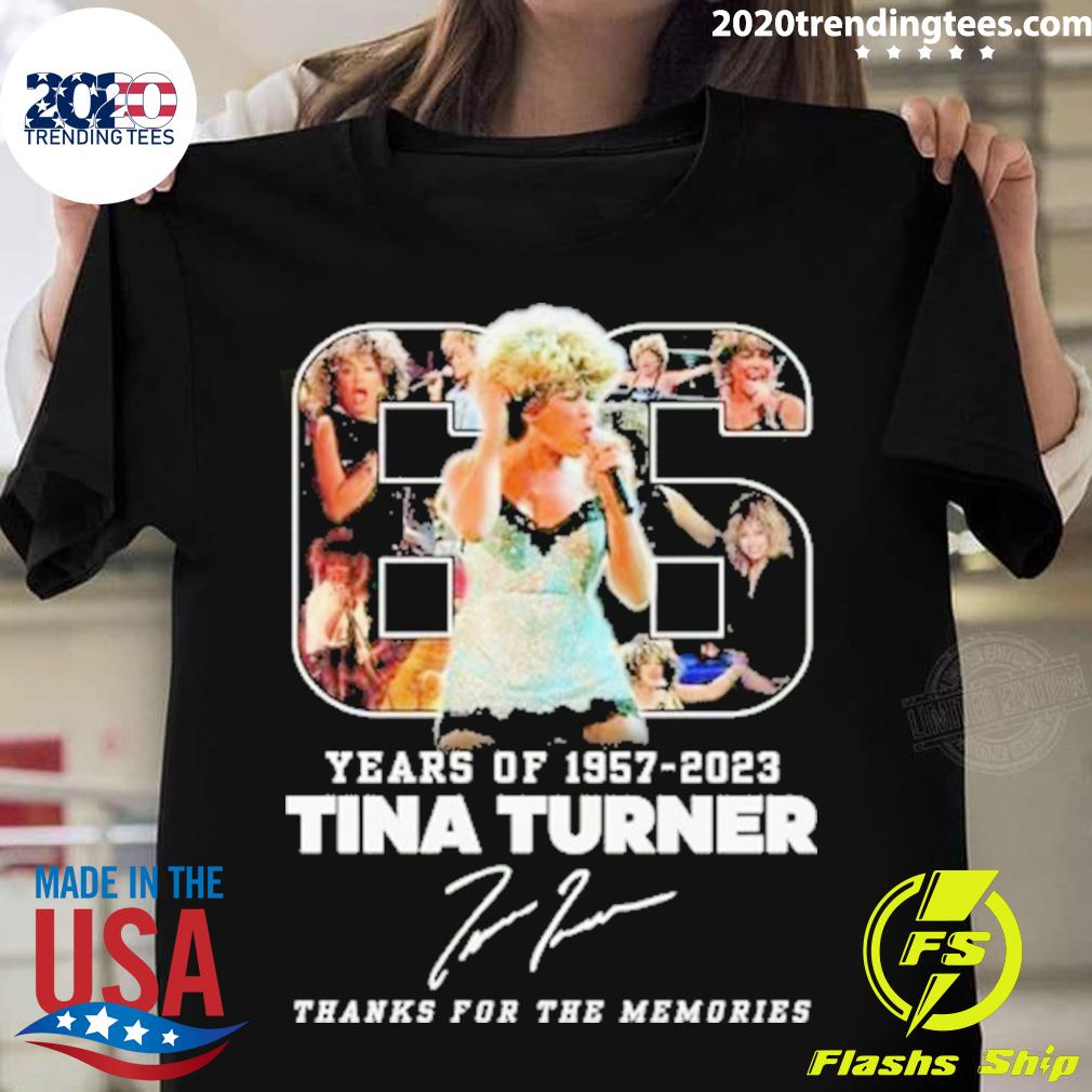 Official 66 Years Of 1957-2023 Tina Turner Thanks For - Adult & Kids T-Shirts, Sweatshirts & Hoodies apparel design preview 1