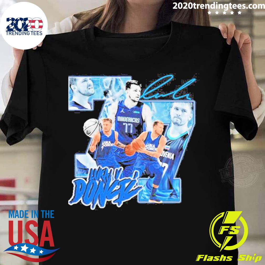 Official 77 Luka Doncic Dallas Mavericks Basketball - Adult & Kids T-Shirts, Sweatshirts & Hoodies apparel design preview 1