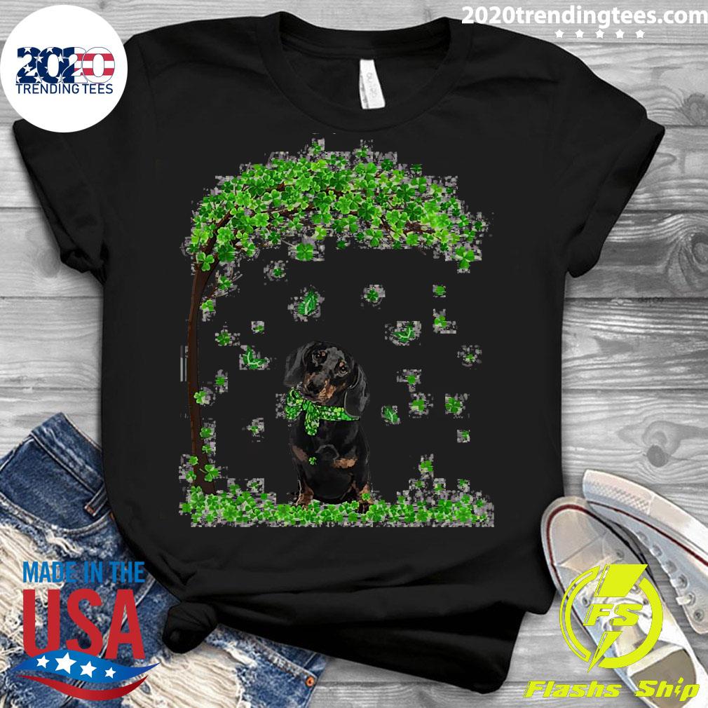 Official achshund St Patricks Day Irish Shamrock Dog - Adult & Kids T-Shirts, Sweatshirts & Hoodies apparel design preview 3