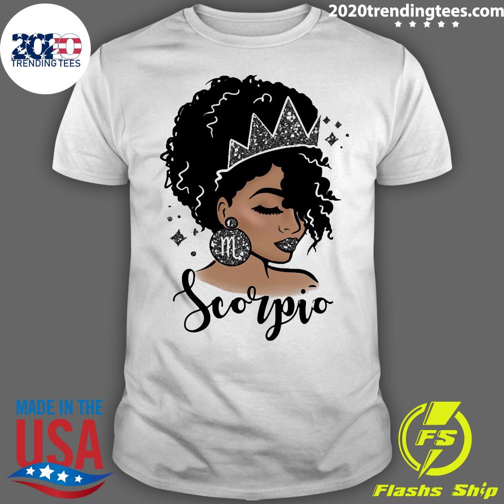 Official Afro Girl Zodiac Astrology Signs Scorpio - Adult & Kids T-Shirts, Sweatshirts & Hoodies apparel design preview 1