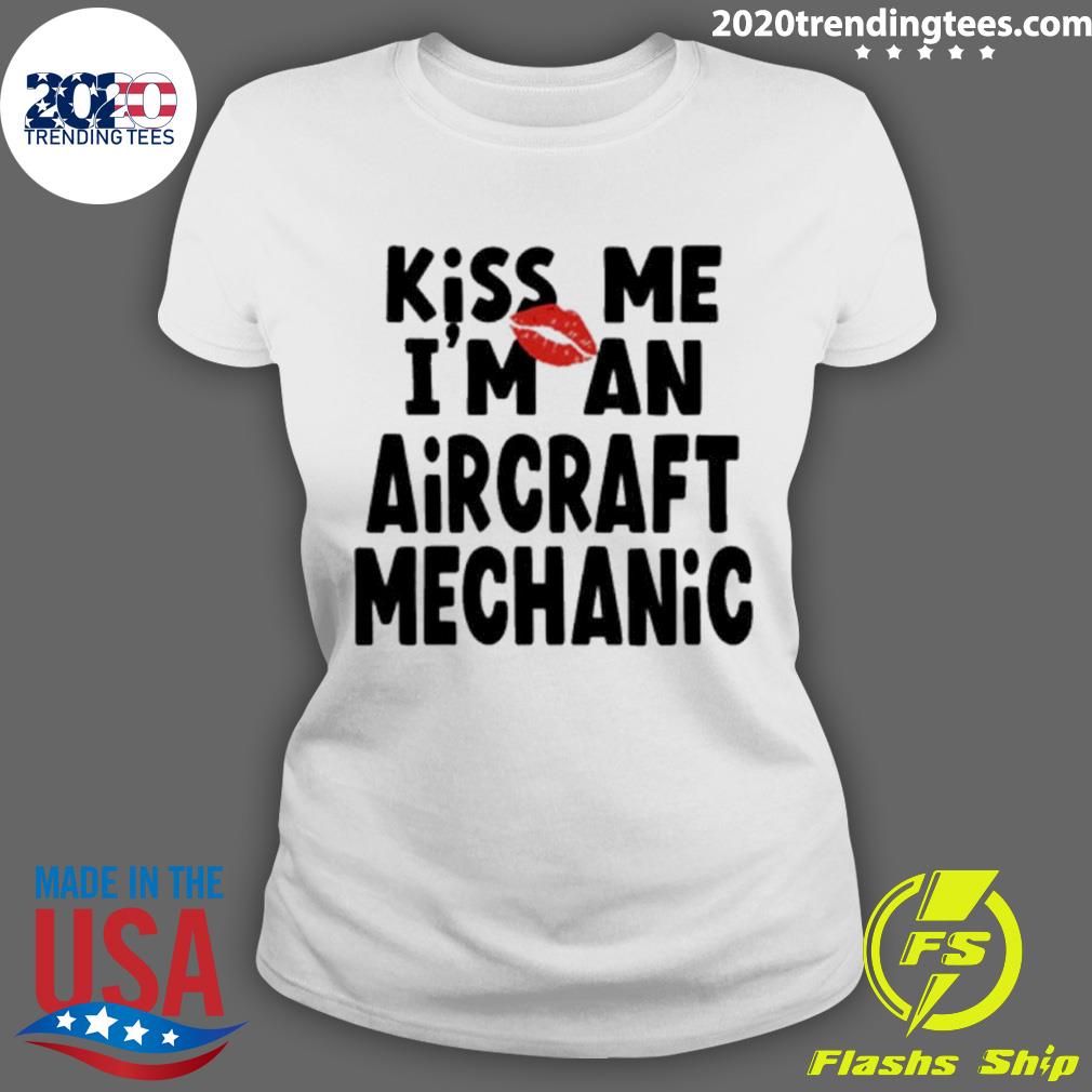 Official aircraft Mechanic Kiss Me - Adult & Kids T-Shirts, Sweatshirts & Hoodies apparel design preview 3