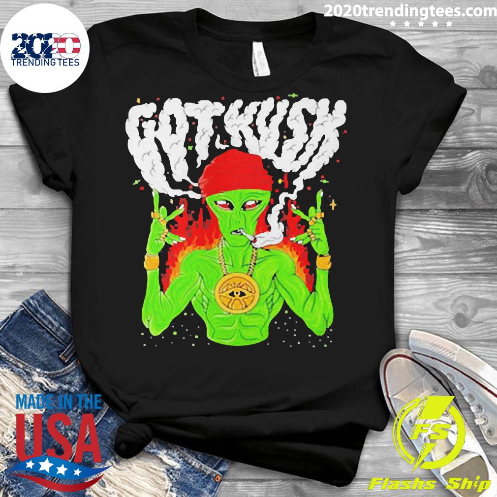 Official Aliens Got Kush - Adult & Kids T-Shirts, Sweatshirts & Hoodies apparel design preview 3