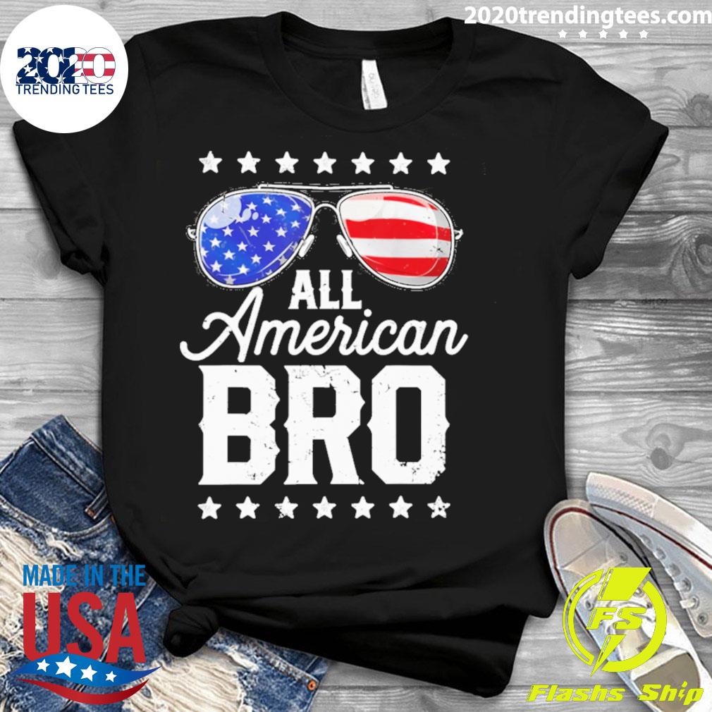 Official all American Bro 4th of July Men Family - Adult & Kids T-Shirts, Sweatshirts & Hoodies apparel design preview 3