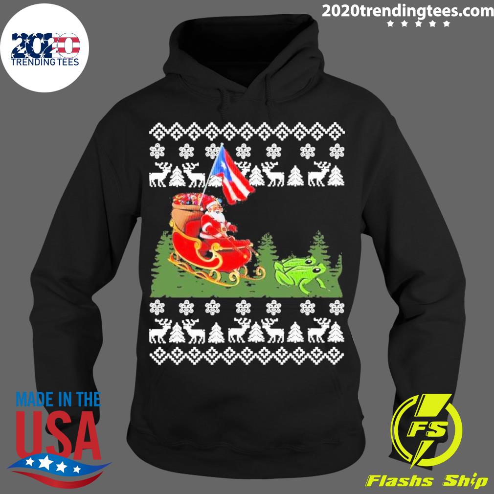 Official america Santa Claus With Coqui Frog Ugly - Adult & Kids T-Shirts, Sweatshirts & Hoodies apparel design preview 2