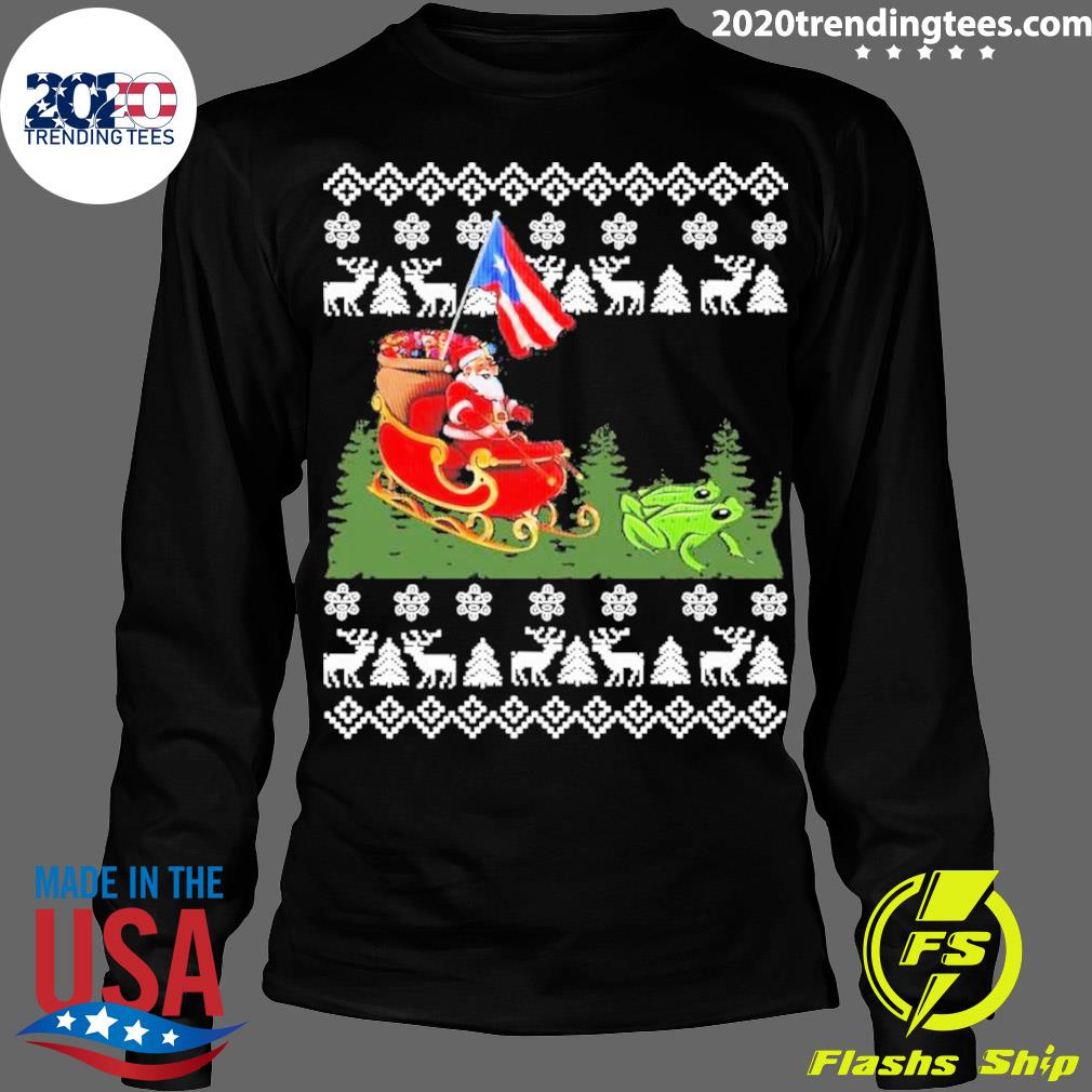 Official america Santa Claus With Coqui Frog Ugly - Adult & Kids T-Shirts, Sweatshirts & Hoodies apparel design preview 4