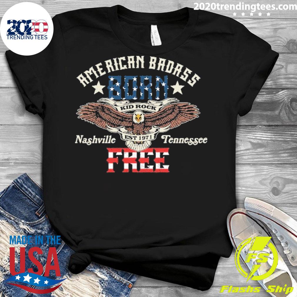 Official american Badass Born Frees - Adult & Kids T-Shirts, Sweatshirts & Hoodies apparel design preview 3