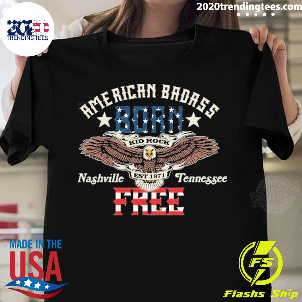 Official american Badass Born Frees - Adult & Kids T-Shirts, Sweatshirts & Hoodies apparel design preview 1
