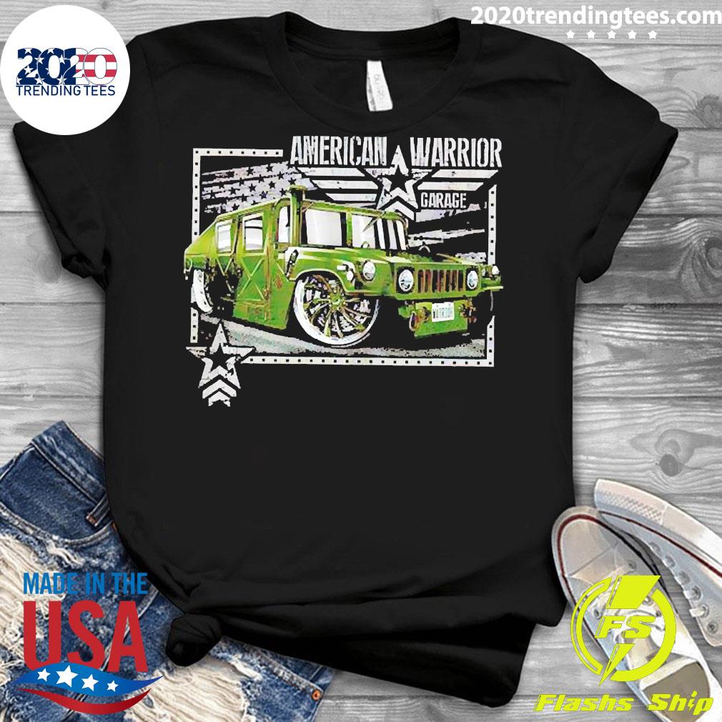 Official american Warrior Garage Humvee - Adult & Kids T-Shirts, Sweatshirts & Hoodies apparel design preview 3