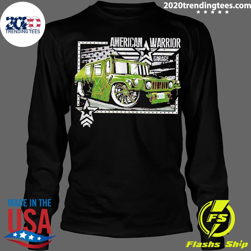 Official american Warrior Garage Humvee - Adult & Kids T-Shirts, Sweatshirts & Hoodies apparel design preview 4