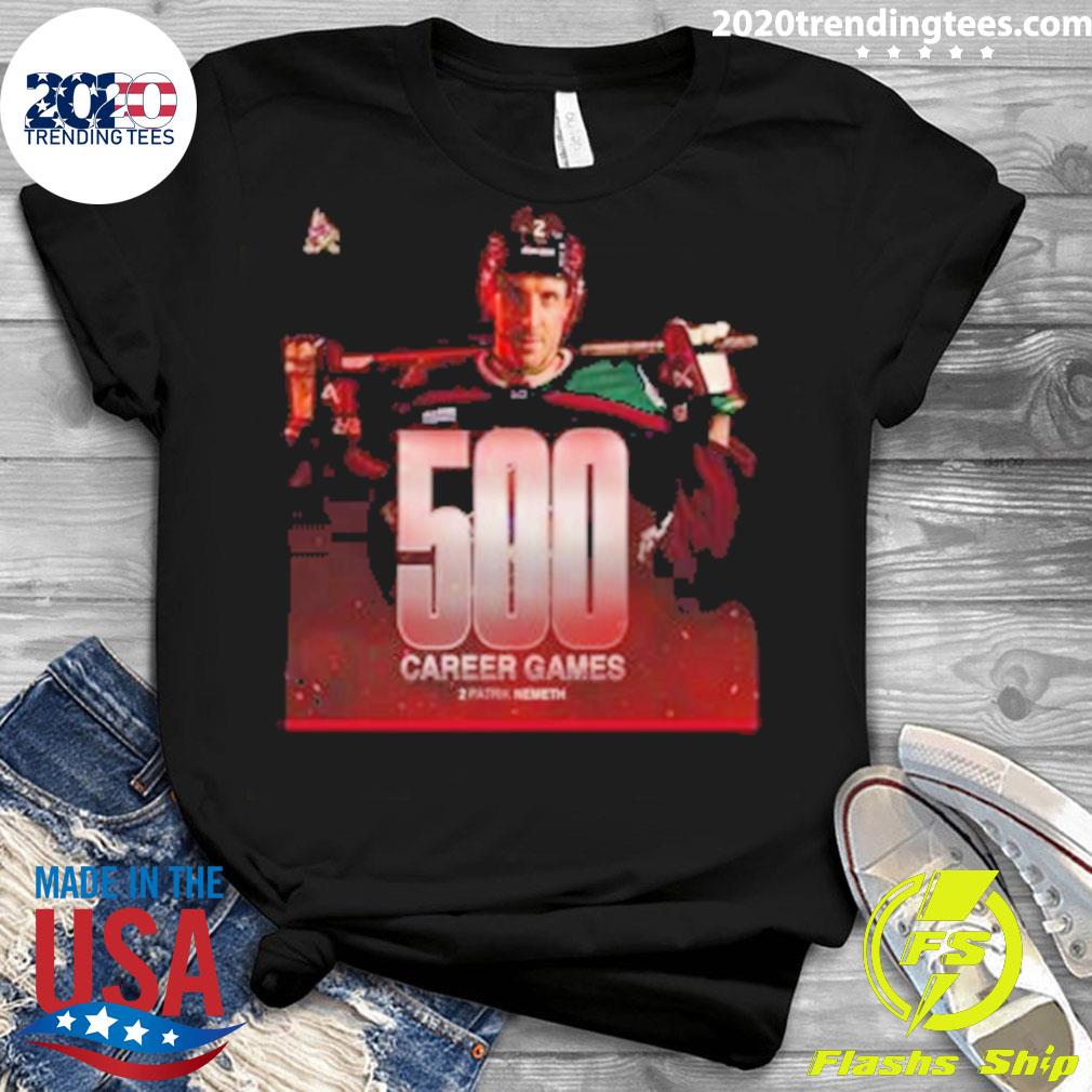 Official arizona Coyotes Patrik Nemeth 500 Career - Adult & Kids T-Shirts, Sweatshirts & Hoodies apparel design preview 3