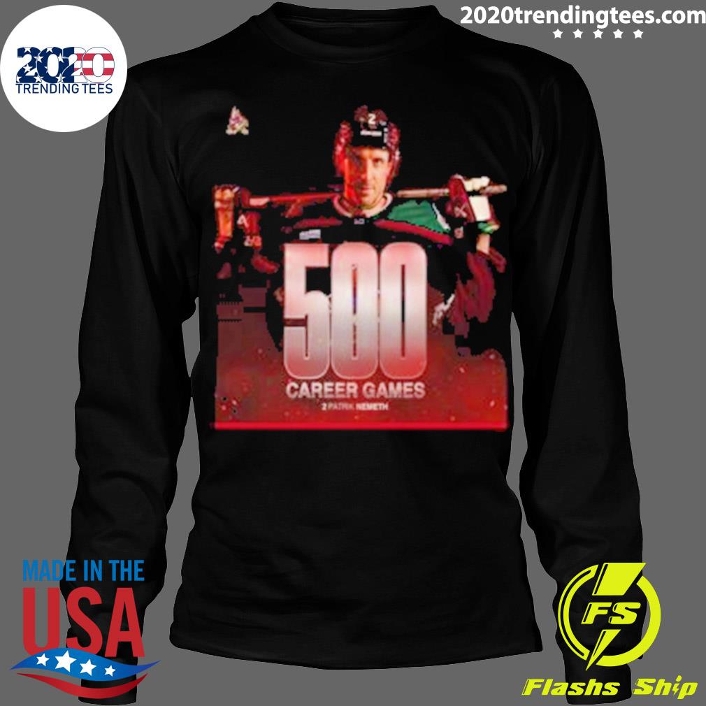 Official arizona Coyotes Patrik Nemeth 500 Career - Adult & Kids T-Shirts, Sweatshirts & Hoodies apparel design preview 4