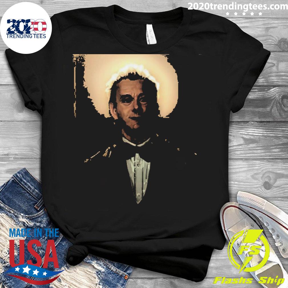 Official aziraphale The Saint Good Omens - Adult & Kids T-Shirts, Sweatshirts & Hoodies apparel design preview 3