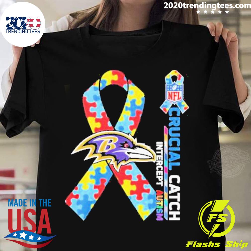 Official baltimore Ravens Nfl Crucial Catch Intercept - Adult & Kids T-Shirts, Sweatshirts & Hoodies apparel design preview 1