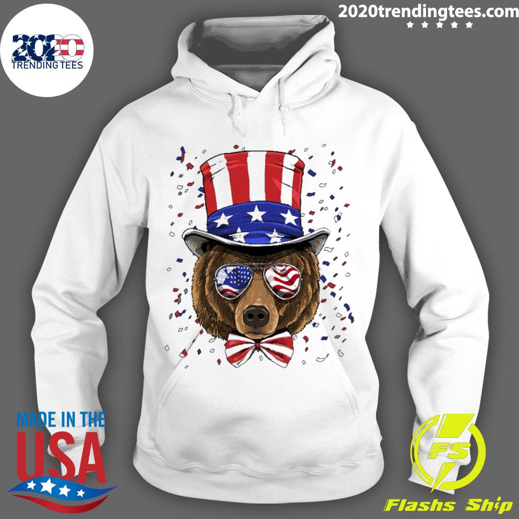 Official bear 4Th Of July American Usa Flag - Adult & Kids T-Shirts, Sweatshirts & Hoodies apparel design preview 2