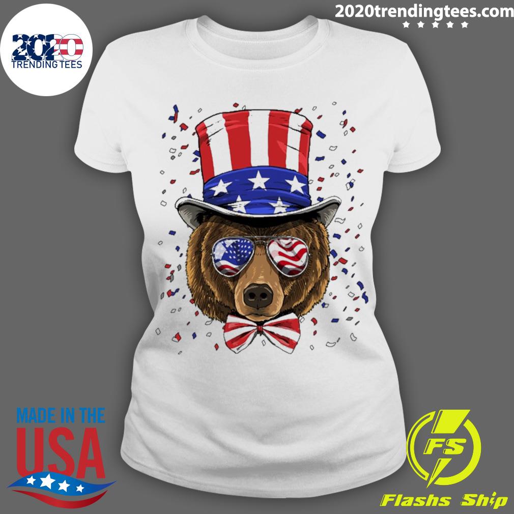 Official bear 4Th Of July American Usa Flag - Adult & Kids T-Shirts, Sweatshirts & Hoodies apparel design preview 3