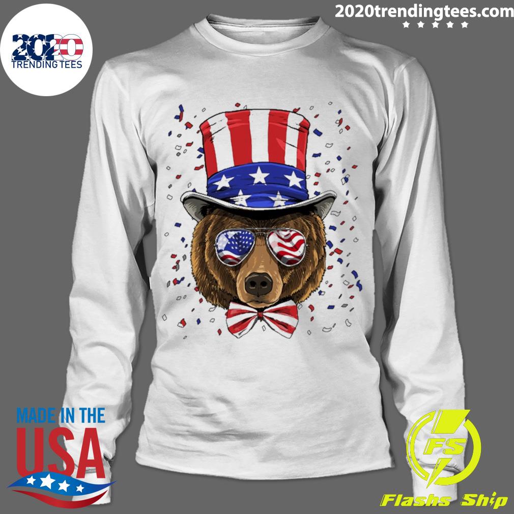 Official bear 4Th Of July American Usa Flag - Adult & Kids T-Shirts, Sweatshirts & Hoodies apparel design preview 4