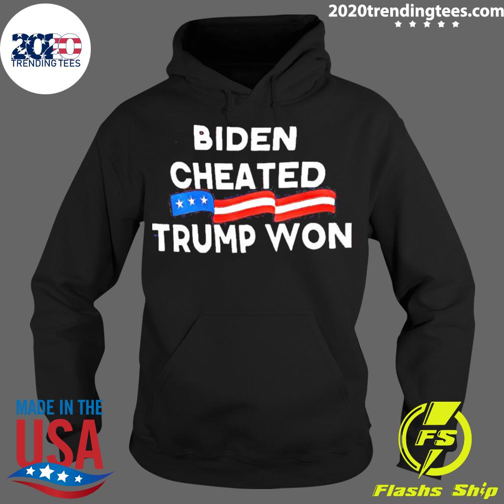 Official biden Cheated Trump Won - Adult & Kids T-Shirts, Sweatshirts & Hoodies apparel design preview 2