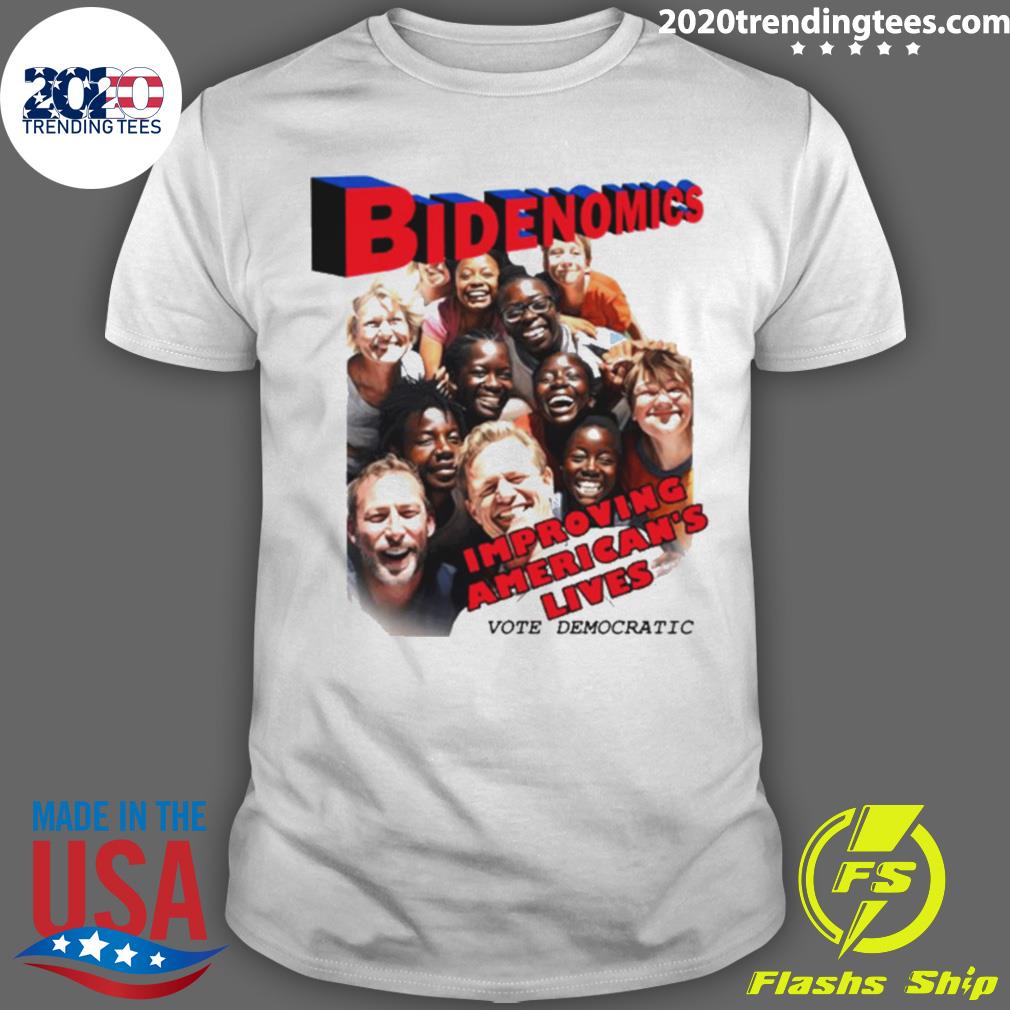 Official bidenomics Improving American's Lives - Adult & Kids T-Shirts, Sweatshirts & Hoodies apparel design preview 1