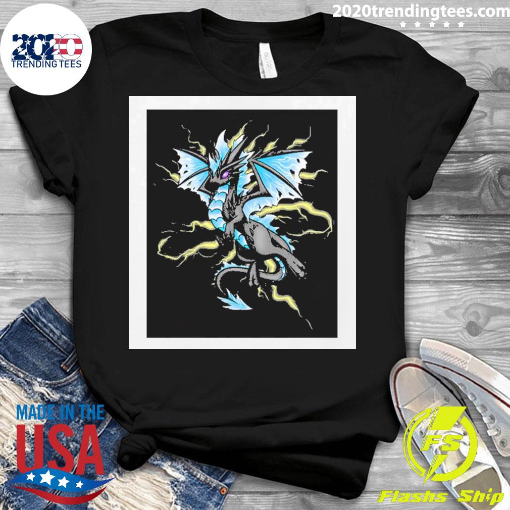 Official blue Lightning Dragon - Adult & Kids T-Shirts, Sweatshirts & Hoodies apparel design preview 3