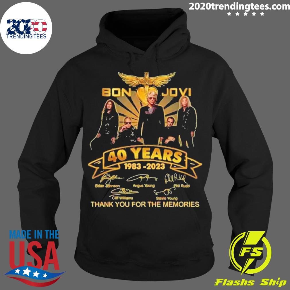 Official bon Jovi 40 Years 1983-2023 Signature Thank - Adult & Kids T-Shirts, Sweatshirts & Hoodies apparel design preview 2
