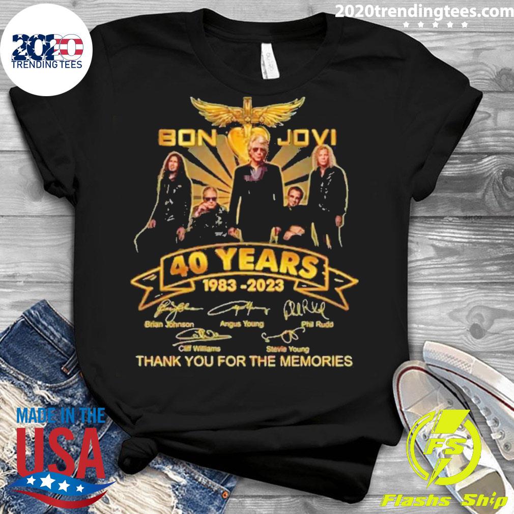 Official bon Jovi 40 Years 1983-2023 Signature Thank - Adult & Kids T-Shirts, Sweatshirts & Hoodies apparel design preview 3