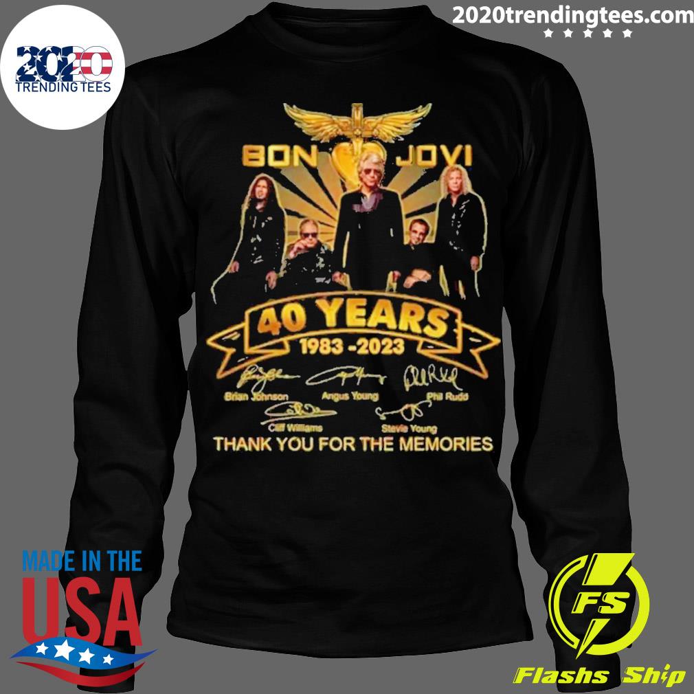 Official bon Jovi 40 Years 1983-2023 Signature Thank - Adult & Kids T-Shirts, Sweatshirts & Hoodies apparel design preview 4