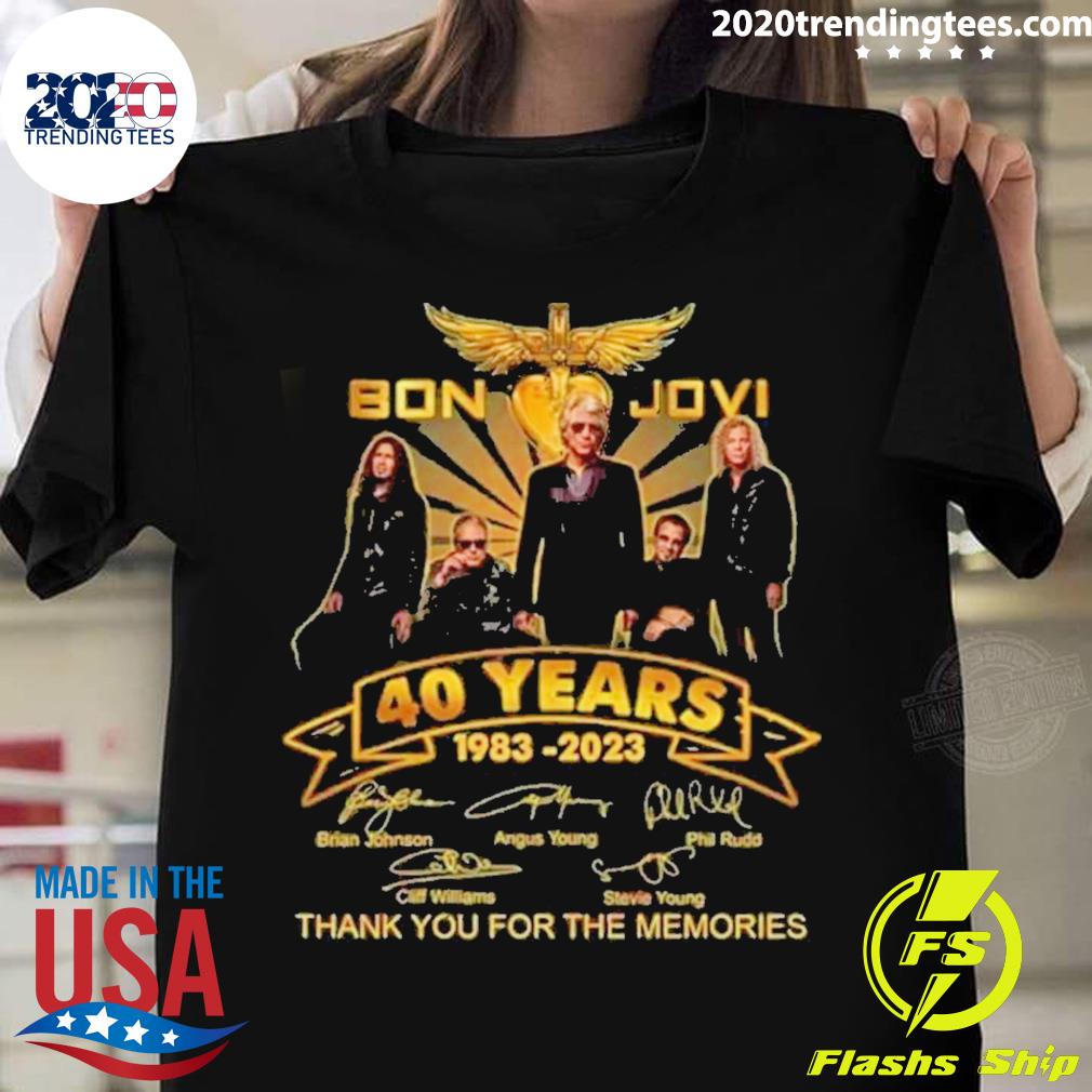 Official bon Jovi 40 Years 1983-2023 Signature Thank - Adult & Kids T-Shirts, Sweatshirts & Hoodies apparel design preview 1