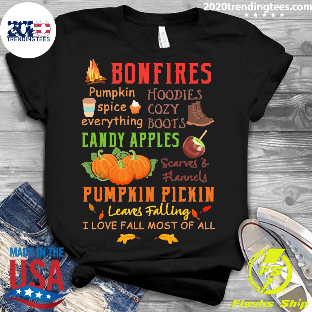 Official Bonfires Pumpkin Spice Everything Fall - Adult & Kids T-Shirts, Sweatshirts & Hoodies apparel design preview 3