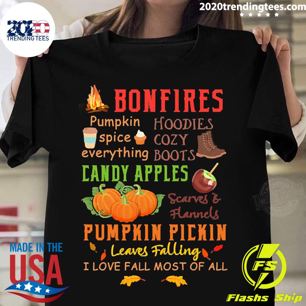 Official Bonfires Pumpkin Spice Everything Fall - Adult & Kids T-Shirts, Sweatshirts & Hoodies apparel design preview 1