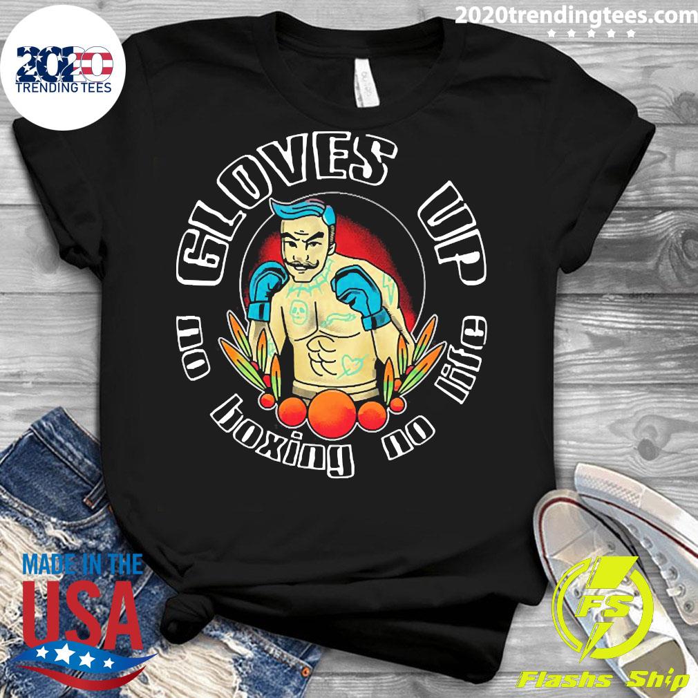 Official Boxing Gloves Up Life Old School Boxer - Adult & Kids T-Shirts, Sweatshirts & Hoodies apparel design preview 3