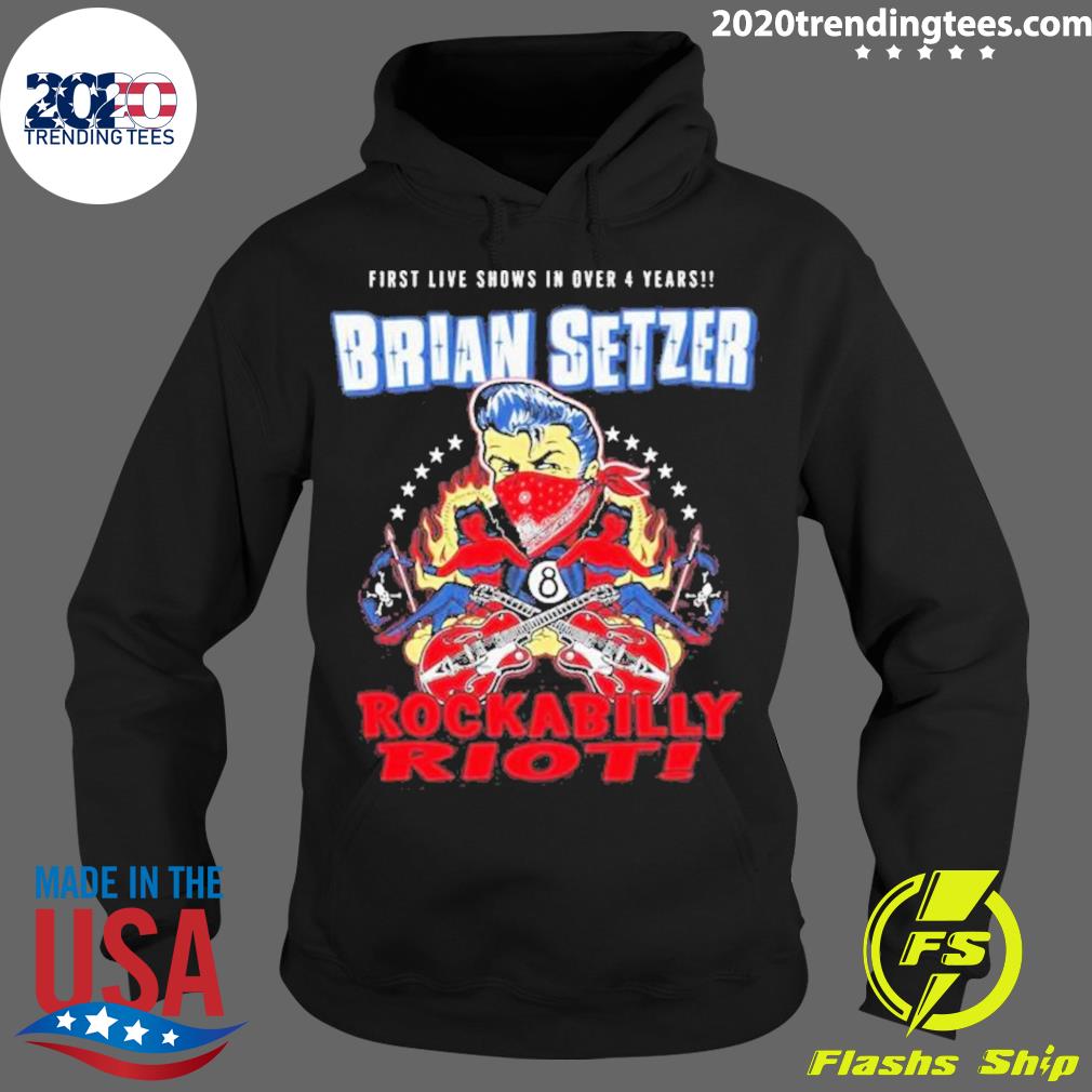 Official brian Setzer Announces Rockabilly Riot Tour - Adult & Kids T-Shirts, Sweatshirts & Hoodies apparel design preview 2