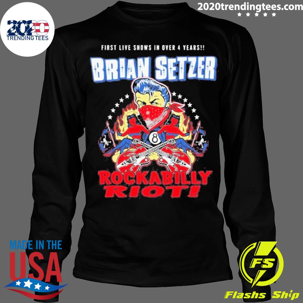 Official brian Setzer Announces Rockabilly Riot Tour - Adult & Kids T-Shirts, Sweatshirts & Hoodies apparel design preview 4