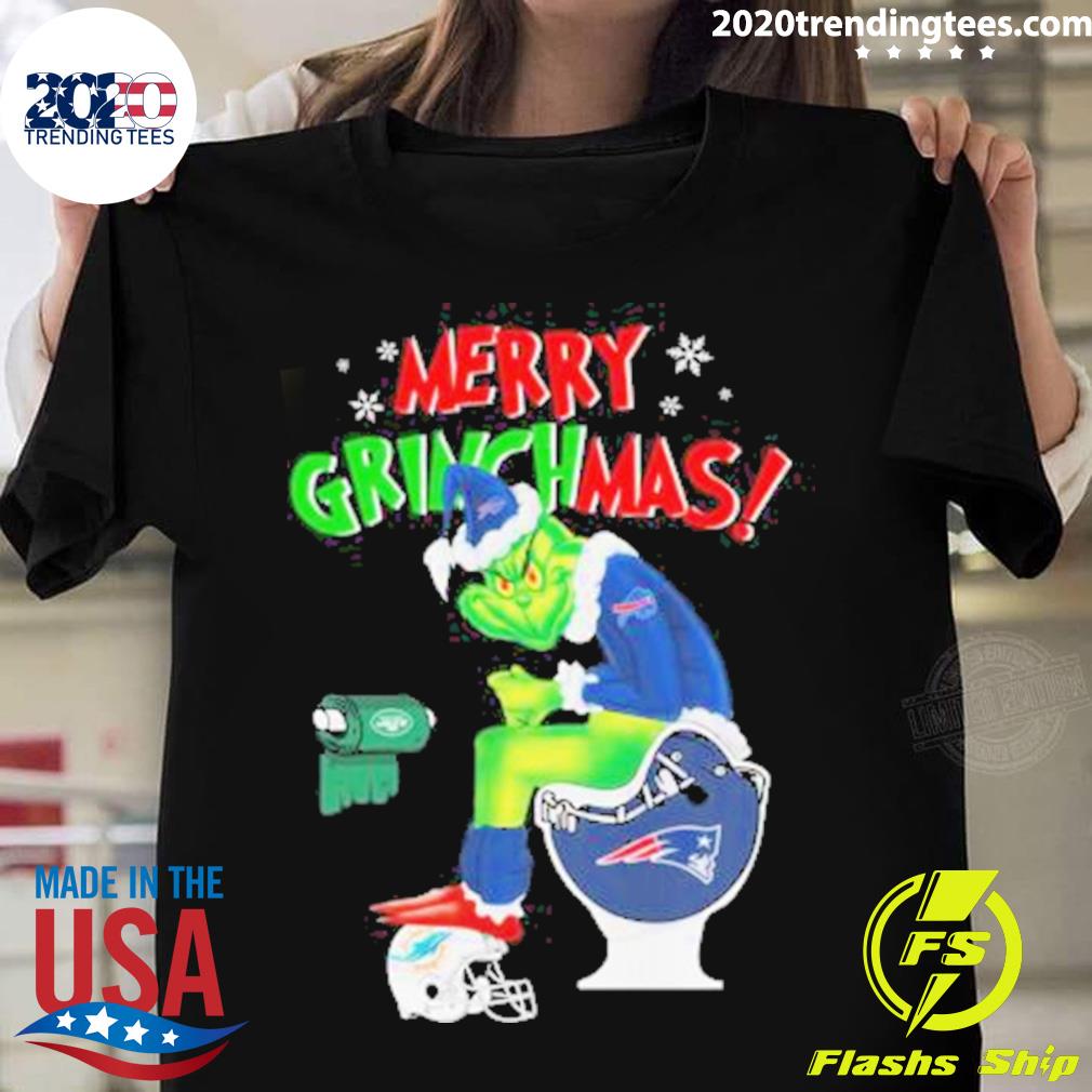 Official buffalo Bills Santa Grinch New England - Adult & Kids T-Shirts, Sweatshirts & Hoodies apparel design preview 1